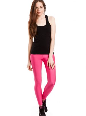 Calza De Lycra Brillosa Color Fucsia