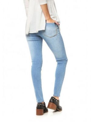 Jean Mujer Celeste Tiro Alto. Inquieta. Ch558