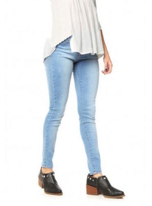 Jean Mujer Celeste Tiro Alto. Inquieta. Ch558
