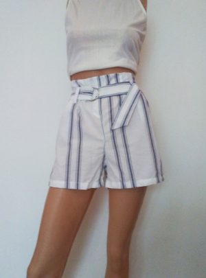 Short con lazo poplin rayas. Variedad de colores