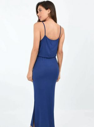 Vestido modal largo elastico cintura
