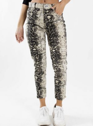 Jean reptil beige chupin Tiro alto Elastizado. Inquieta CH601