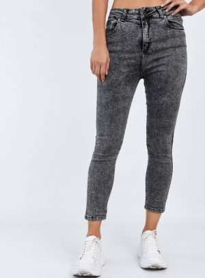 Jean nevado gris chupin tiro alto. Inquieta CH604