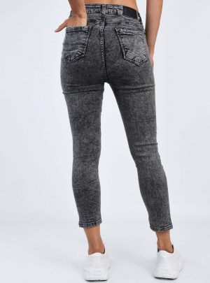 Jean nevado gris chupin tiro alto. Inquieta CH604