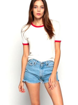 Remera mujer combinada modal m/corta