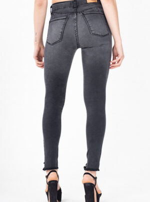 Jean chupin gris flecos tiro alto Inquieta
