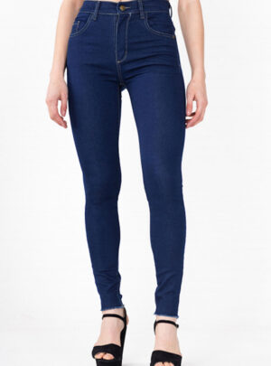 Jean chupin azul hilo Maiz flecos tiro alto Inquieta
