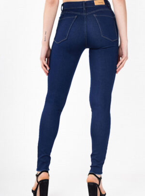 Jean chupin azul hilo Maiz flecos tiro alto Inquieta