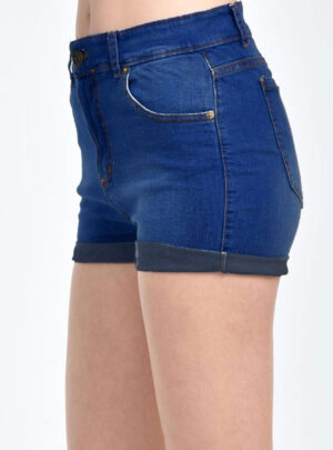Short de jean azul dobladillo Tiro alto Inquieta. SH43