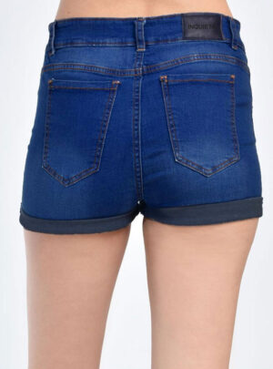 Short de jean azul dobladillo Tiro alto Inquieta. SH43